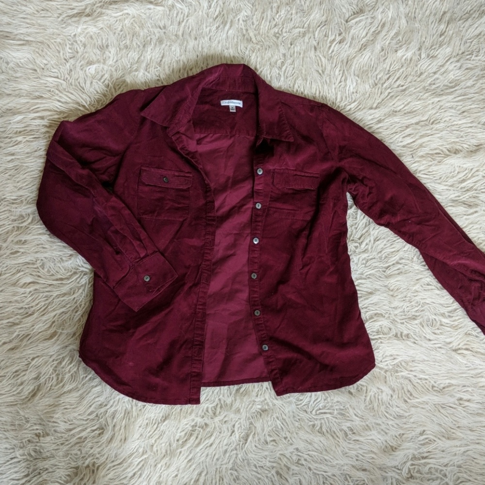 Burgundy corduroy button up